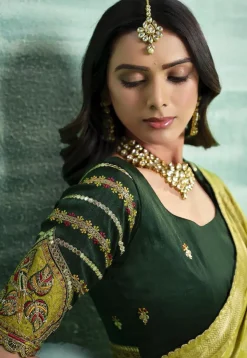 Woven Art Silk Saree in Light Green