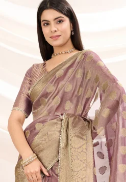 Woven Art Silk Saree in Light Purple