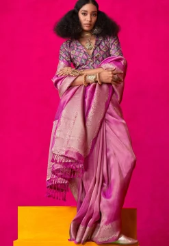 Woven Art Silk Saree in Purple