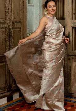 Woven Art Silk Saree in Peach