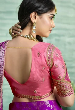 Woven Art Silk Saree in Purple