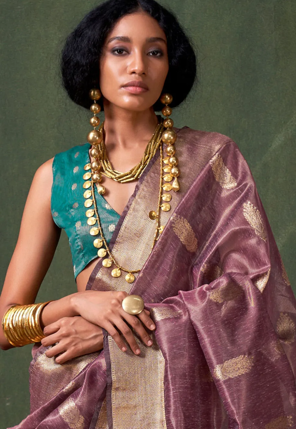 Woven Art Silk Saree in Purple