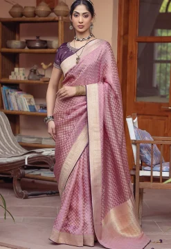 Woven Art Silk Saree in Purple