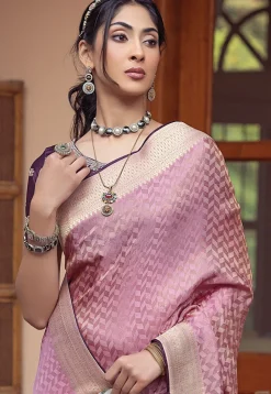 Woven Art Silk Saree in Purple