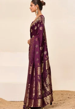 Woven Art Silk Saree in Purple