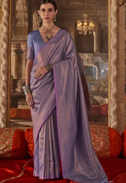 Woven Art Silk Saree in Purple