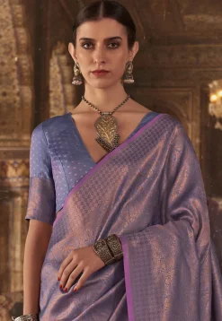 Woven Art Silk Saree in Purple