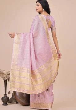 Woven Art Silk Saree in Purple