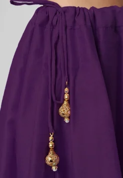 Woven Art Silk Skirt in Purple