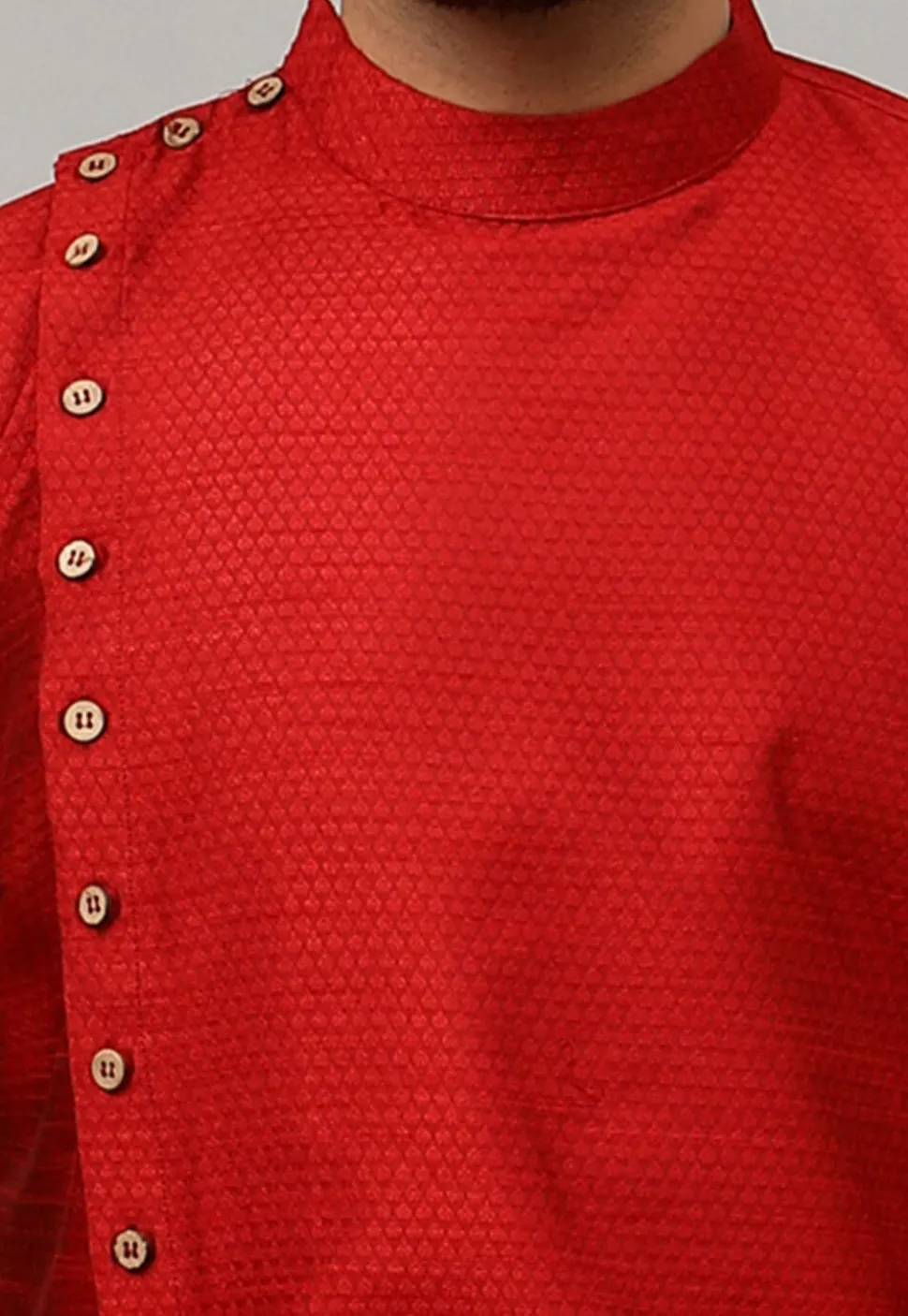 Woven Banarasi Silk Kurta in Maroon