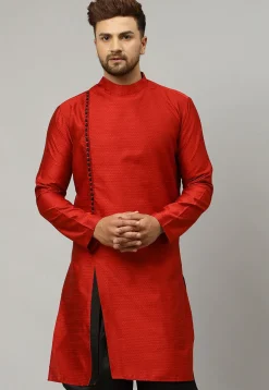 Woven Banarasi Silk Kurta in Maroon