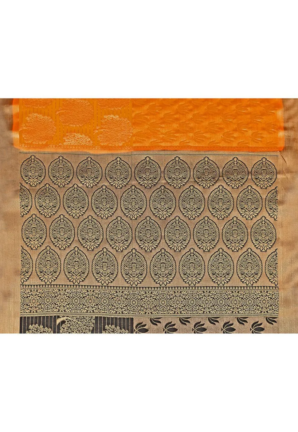 Woven Bangalore Silk Saree in Orange