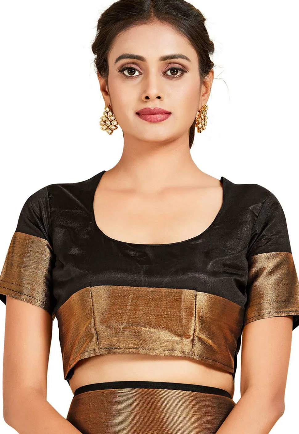 Woven Bangalore Silk Saree in Orange