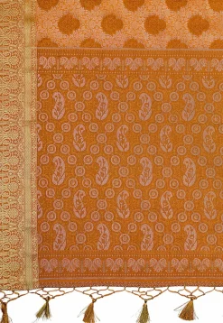 Woven Bangalore Silk Saree in Mustard