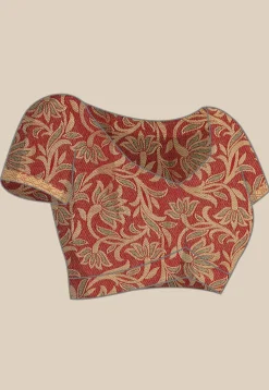 Woven Bangalore Silk Saree in Maroon