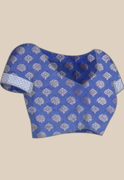Woven Bangalore Silk Saree in Light Blue
