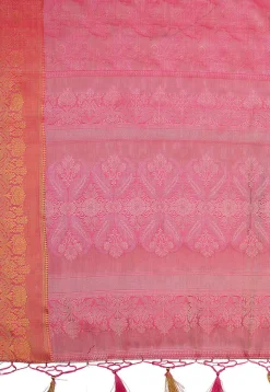 Woven Bangalore Silk Saree in Dark Pink