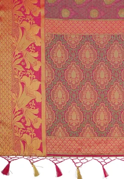 Woven Bangalore Silk Saree in Fuchsia