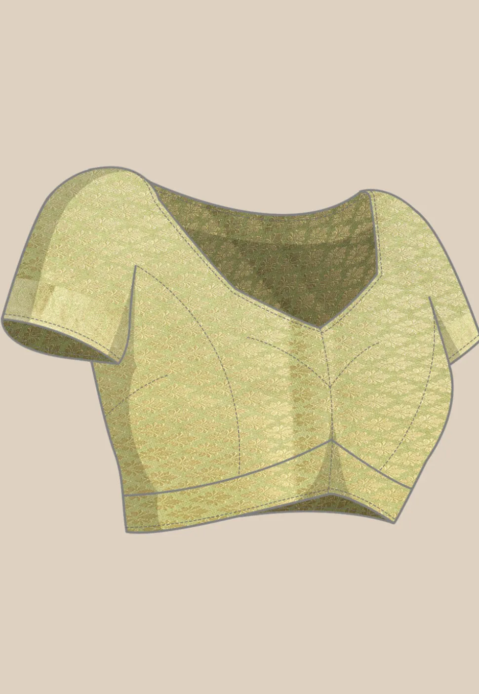 Woven Bangalore Silk Saree in Light Moss Green