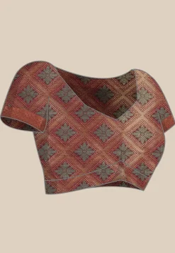 Woven Bangalore Silk Saree in Magenta