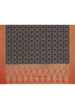 Woven Bangalore Silk Saree in Navy Blue