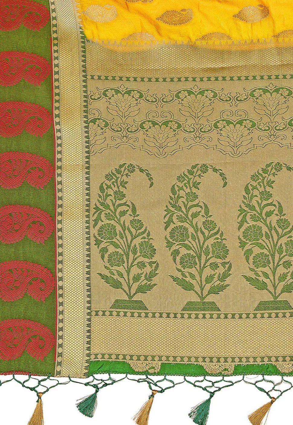 Woven Bangalore Silk Saree in Yellow