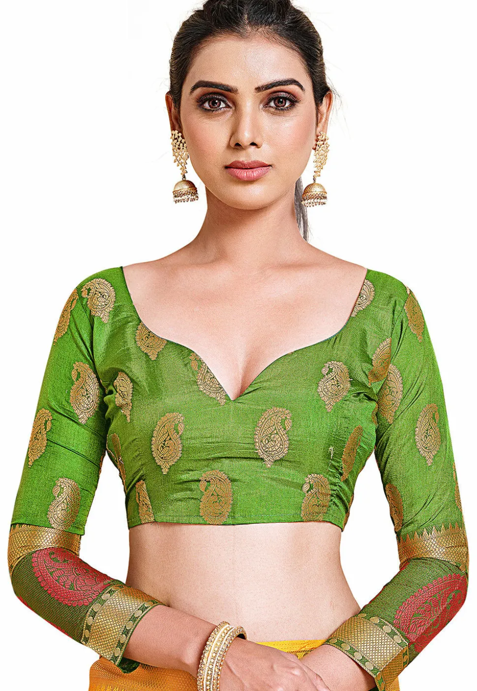Woven Bangalore Silk Saree in Yellow