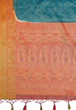 Woven Bangalore Silk Saree in Blue