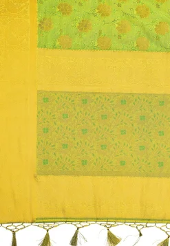 Woven Bangalore Silk Saree in Light Green