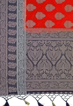 Woven Bangalore Silk Saree in Red