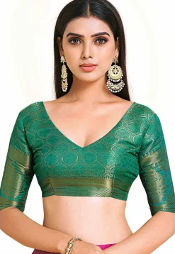 Woven Bangalore Silk Saree in Magenta