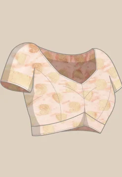 Woven Bangalore Silk Saree in Light Peach
