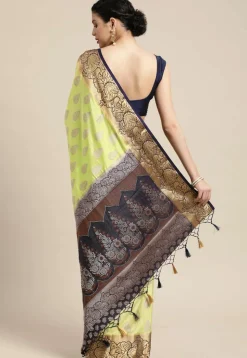 Woven Bangalore Silk Saree in Light Green