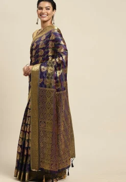 Woven Bangalore Silk Saree in Multicolor