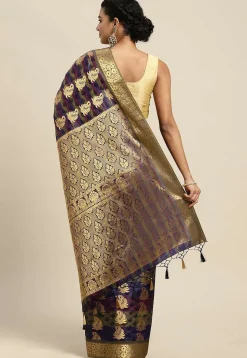 Woven Bangalore Silk Saree in Multicolor