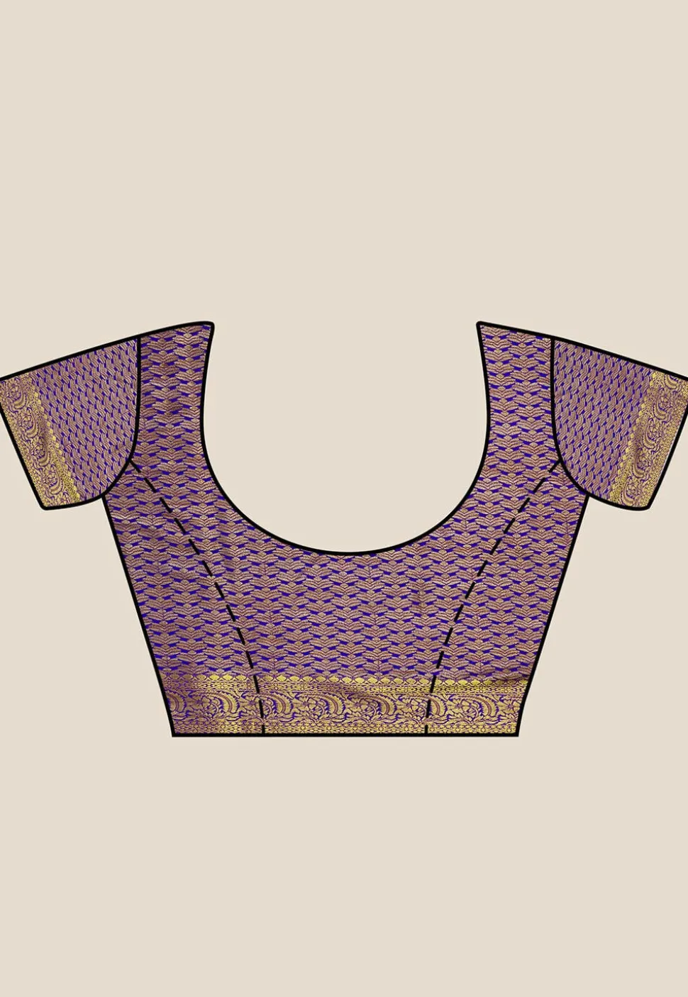 Woven Bangalore Silk Saree in Dark Indigo Blue