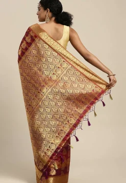 Woven Bangalore Silk Saree in Multicolor