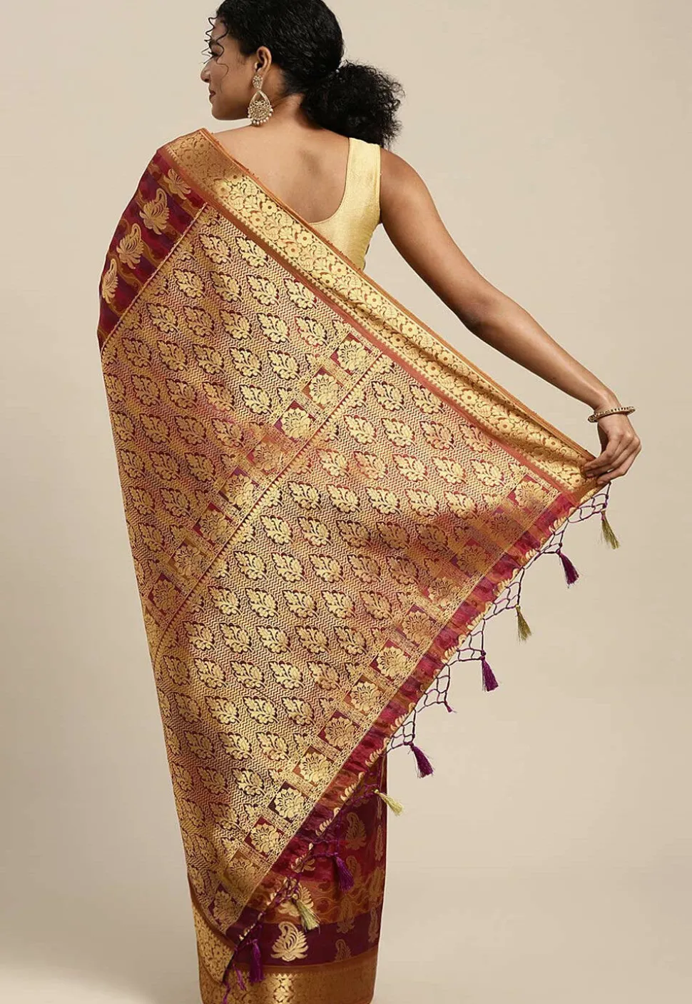 Woven Bangalore Silk Saree in Multicolor