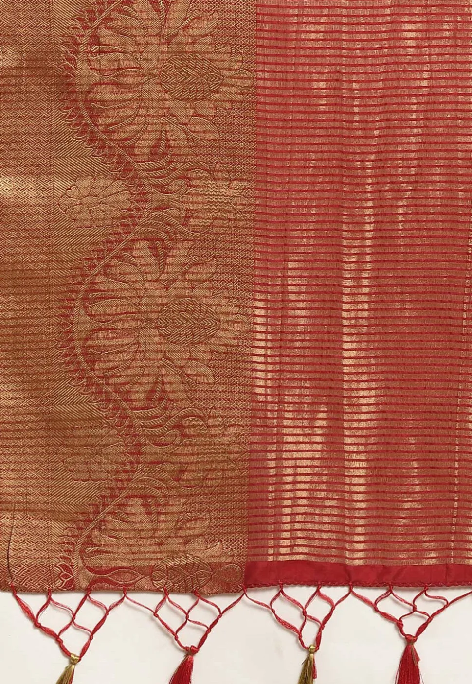 Woven Bangalore Silk Saree in Beige