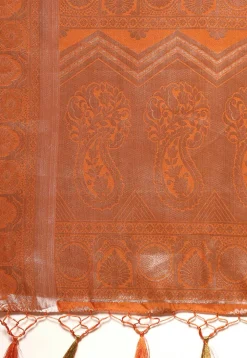 Woven Bangalore Silk Saree in Orange