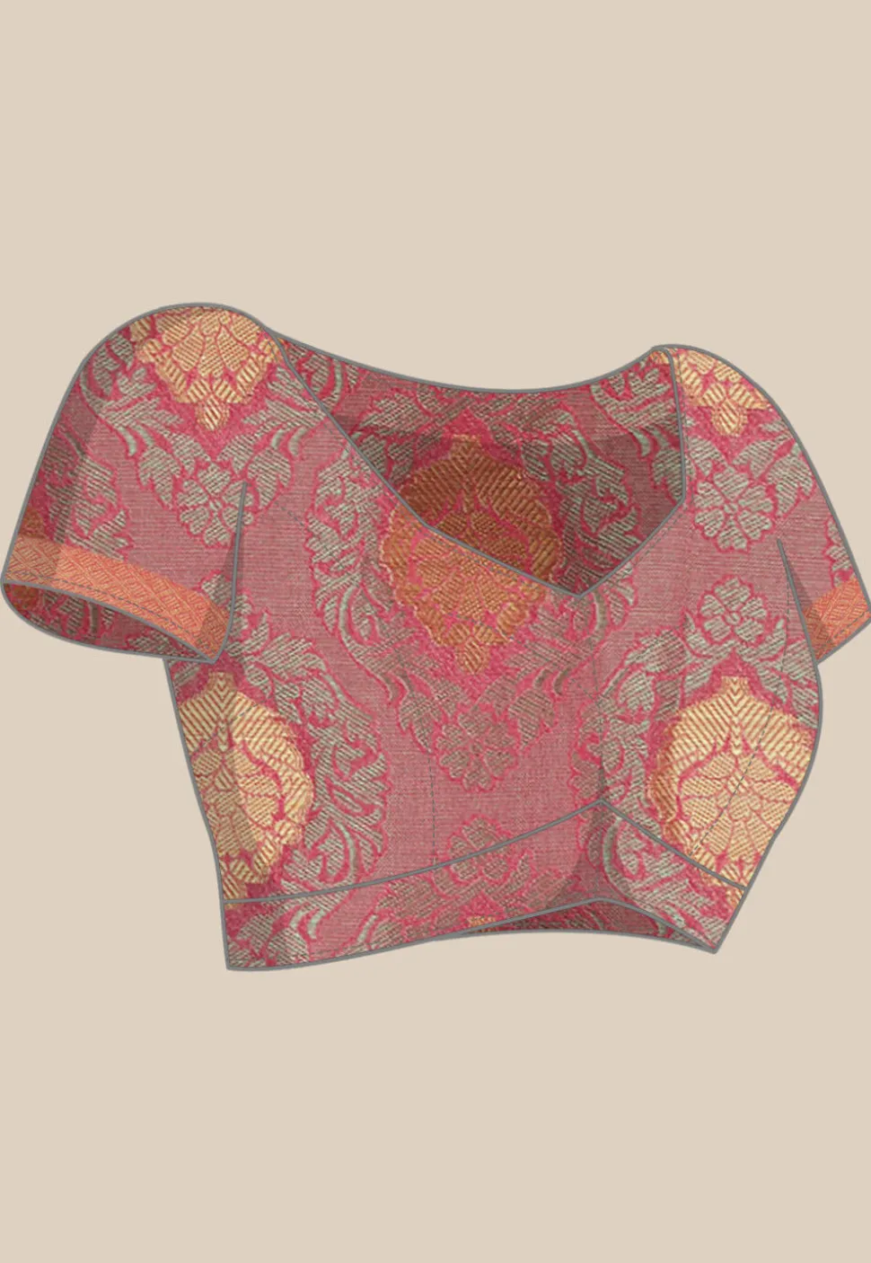 Woven Bangalore Silk Saree in Pink