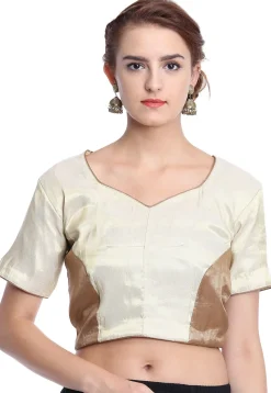 Woven Brocade Blouse in Off White