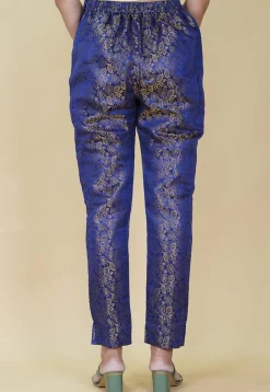 Woven Brocade Pant in Royal Blue