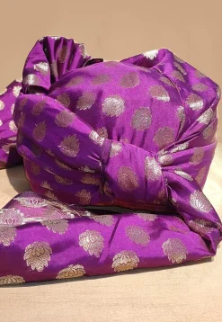 Woven Chanderi Brocade Unisex Turban in Magenta