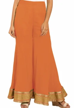 Woven Chanderi Silk Jacquard Pakistani Suit in Orange