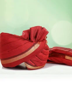 Woven Chanderi Silk Kids Turban in Maroon