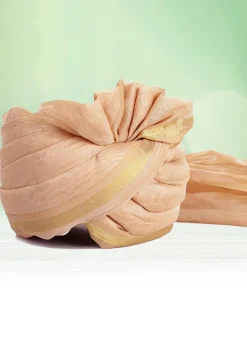 Woven Chanderi Silk Kids Turban in Light Beige