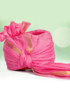 Woven Chanderi Silk Kids Turban in Pink