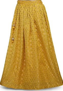 Woven Chanderi Silk Skirt in Yellow