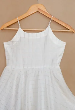 Woven Chanderi Silk Tunic Set in Off White